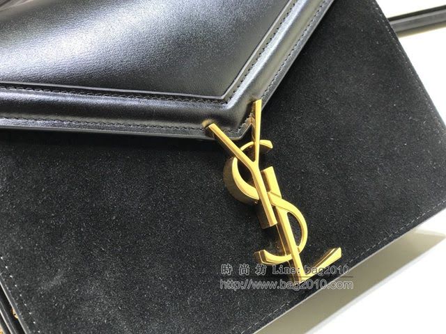 YSL爆款女士包包 聖羅蘭經典款CASSANDRA絨面革牛皮鏈條包 YSL肩背斜挎包 532750  jjh1056